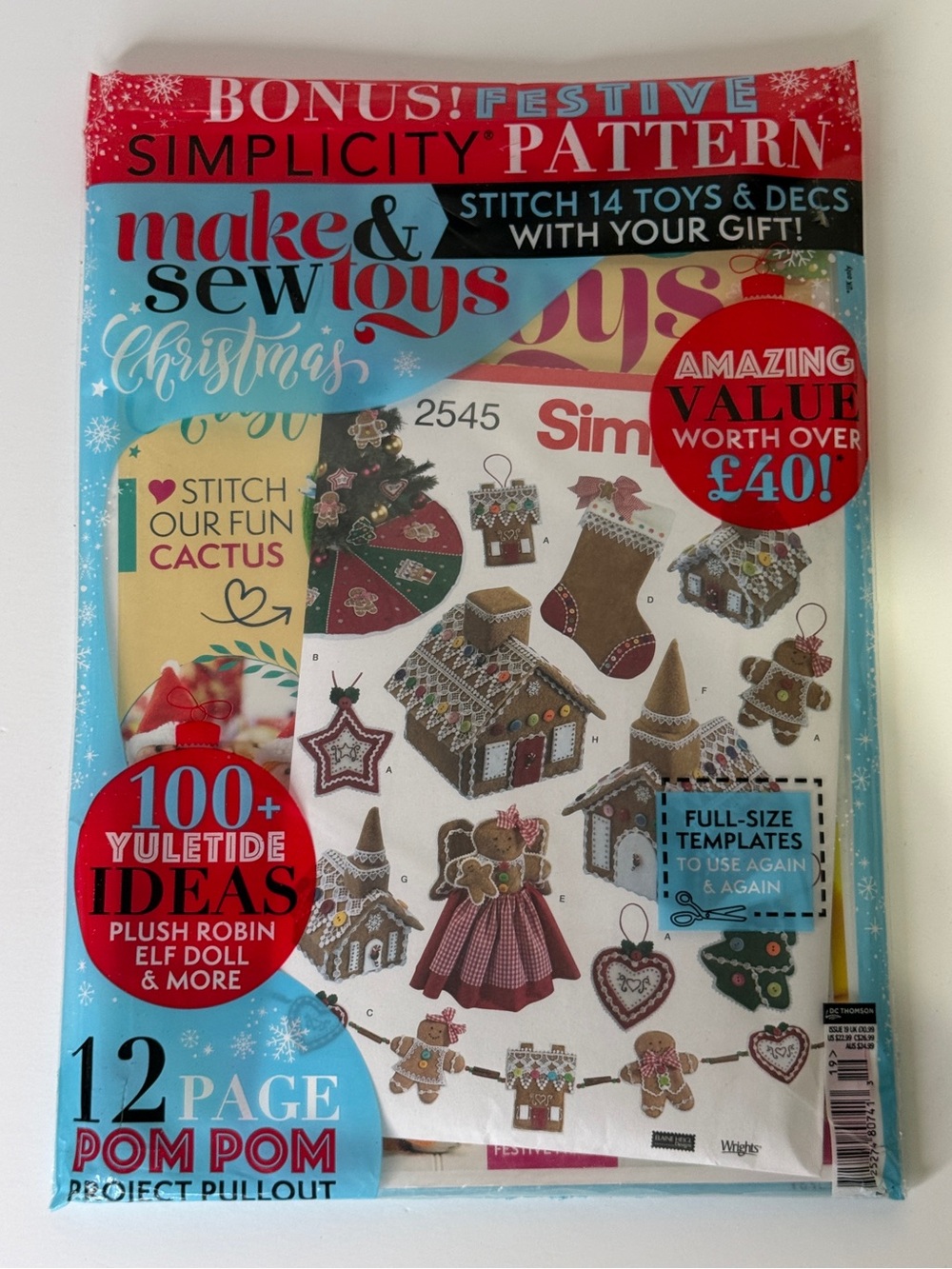 Make & Sew toys Christmas magazine w/ bonus simplicity patterns #19 2022